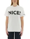Moschino Crew Neck Graphic Print T-shirt With Dropped Shoulders In White