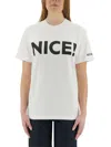 Moschino Crew Neck Graphic Print T-shirt With Dropped Shoulders In White