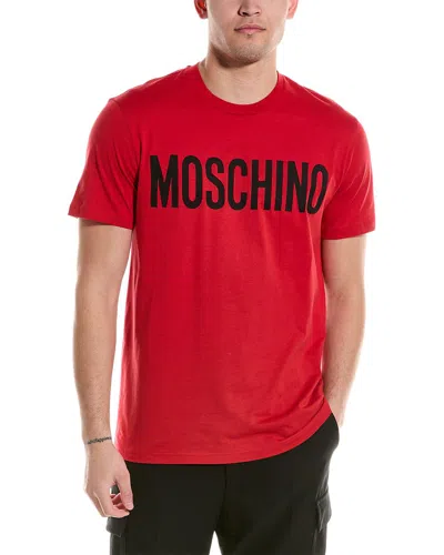 Moschino Men's Institutional Logo Crewneck T-shirt In Red