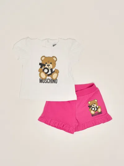 Moschino Kids' T-shirt + Shorts Suit In White