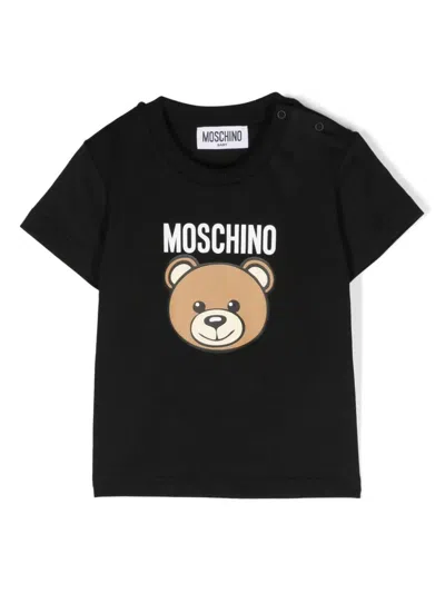 Moschino Babies' T-shirt Teddy Bear In Black