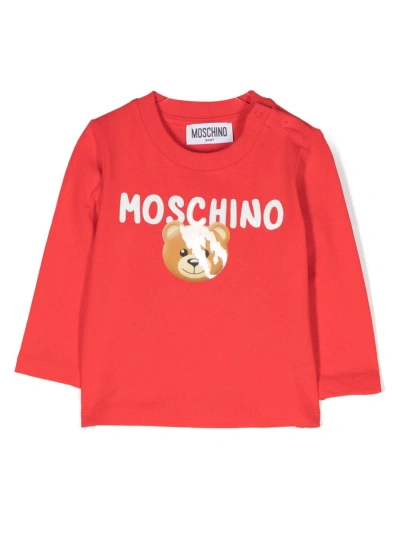 Moschino T-shirt Teddy Bear Blu Navy In Jersey Di Cotone Baby Boy