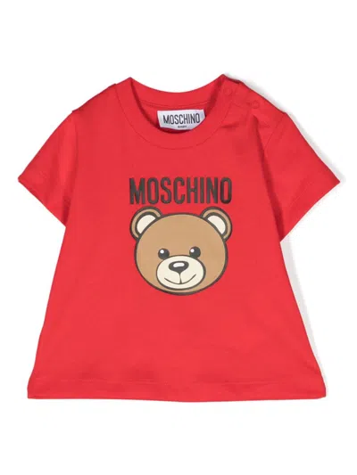 Moschino Babies' T-shirt Teddy Bear In Red