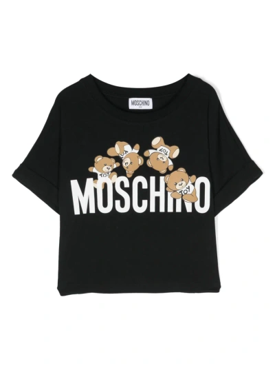 Moschino T-shirt Teddy Logo In Black