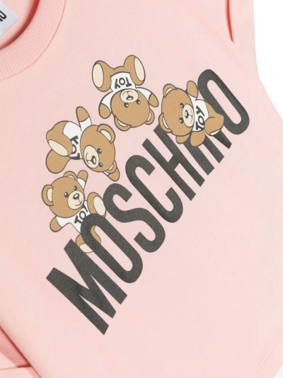 Moschino T-shirt Teddy Logo In Pink