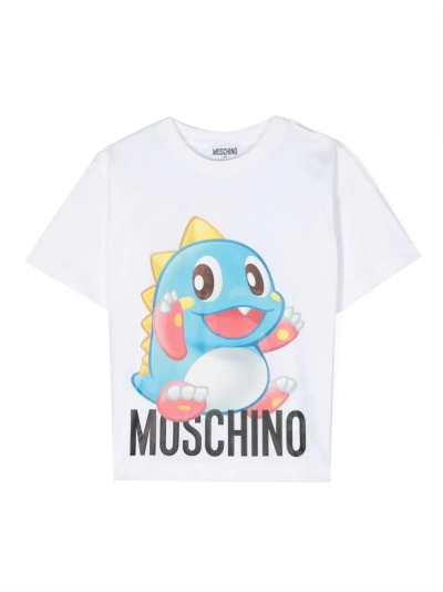 Moschino T-shirt Teddy Logo In White