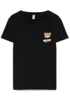 Moschino Stretch-cotton T-shirt In Black With Logo In Nero