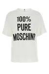Moschino Viscose Envers Satin Logo T-shirt In White