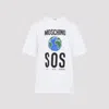 Moschino Graphic Print Crew Neck Short Sleeves Top In White
