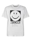 Moschino Crew Neck T-shirt With Playful Logo Print In White