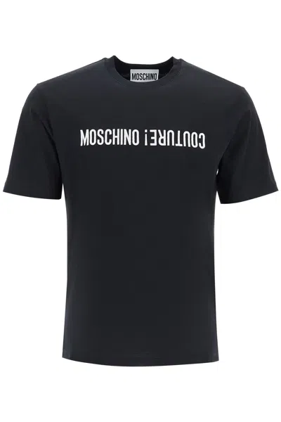 Moschino T-shirt With Embroidered Lettering In Black