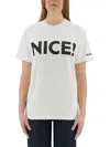 Moschino Crew Neck Graphic Print T-shirt With Dropped Shoulders In White