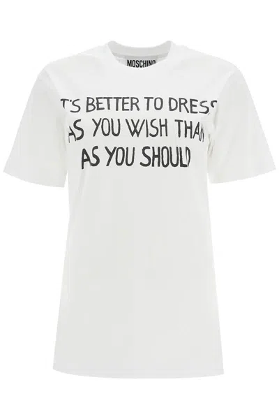 Moschino T-shirt With Lettering Print In White