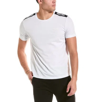 Moschino T-shirt With Logo Band In Bianco