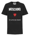 Moschino Black Regular Fit T-shirt With Logo And Heart Graphic In Black