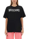 Moschino Black Organic Cotton Jersey T-shirt In Black