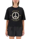 Moschino Black Cotton Logo Print T-shirts In Black
