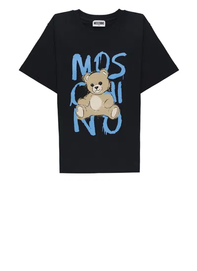 Moschino Kids' T-shirt With Logo In Black