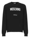 Moschino Crewneck Sweater With Logo In Wool Blend In Black