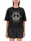 Moschino Black Cotton Logo Print T-shirts In Black