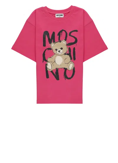 Moschino Kids' T-shirt With Logo In Pink