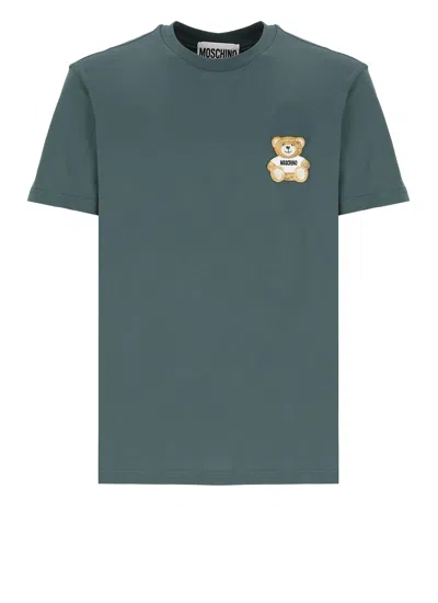 Moschino T-shirt With Logo In Verde