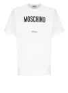 Moschino Cotton T-shirt With Contrasting Logo Detail In White