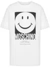 Moschino Crew Neck Smiley Print Graphic T-shirt Straight Hem In White