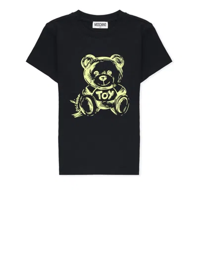 Moschino Kids' T-shirt With Print In Black