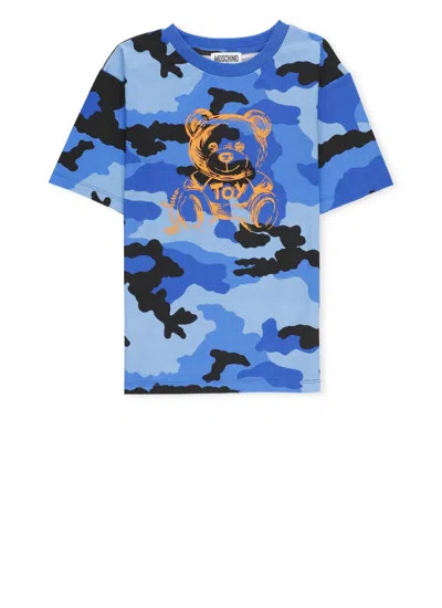 Moschino Kids' T-shirt With Print In Blue
