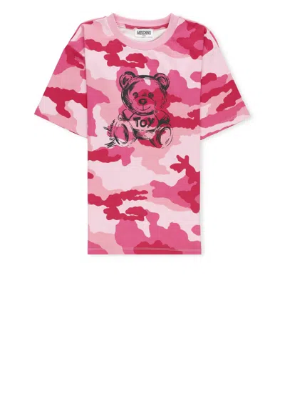 Moschino Kids' T-shirt With Print In Pink