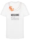 Moschino Oversized Cotton T-shirt With Playful Croissant Print In White