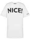 Moschino Crew Neck Graphic Print T-shirt With Dropped Shoulders In White
