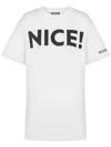 Moschino Crew Neck Graphic Print T-shirt With Dropped Shoulders In White
