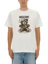Moschino Teddy Logo Print T-shirt In White