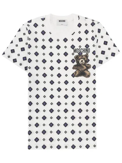 Moschino T Shirt With Print In White