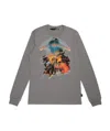 Moschino T-shirt With Round Neck And Long Sleeves In Gray