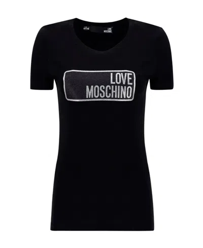 Moschino T-shirt With Round Neck And Short Sleeves In Black