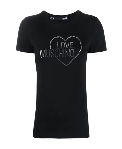 Moschino T-shirt With Round Neck And Short Sleeves In Black