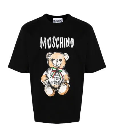Moschino Logo-print Cotton T-shirt In Black