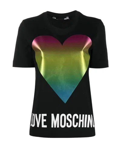 Moschino T-shirt With Round Neck And Short Sleeves In Green