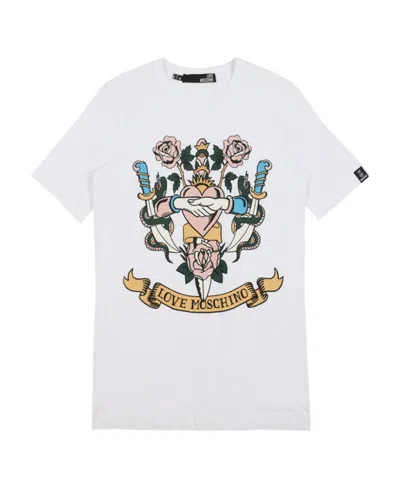 Moschino T-shirt With Round Neck And Short Sleeves In Multicolor