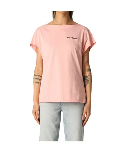Moschino T-shirt With Round Neck And Short Sleeves In Pink