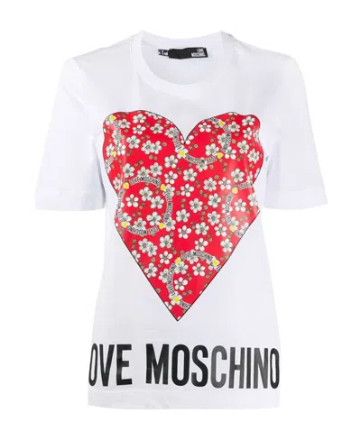 Moschino T-shirt With Round Neck And Short Sleeves In Red