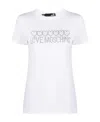 Moschino T-shirt With Round Neck And Short Sleeves In White