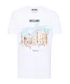 Moschino T-shirt With Round Neck And Short Sleeves In White