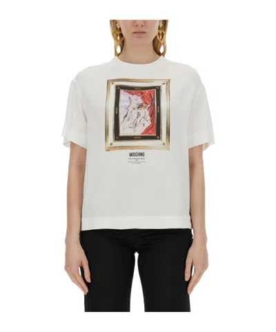 MOSCHINO T-SHIRT WITH ROUND NECK AND SHORT SLEEVES