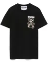 Moschino Organic Jersey T-shirt Little Teddy Bear In Black