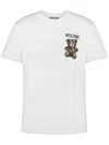 Moschino Teddy Logo Print Crewneck T-shirt In White