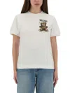 Moschino Crew Neck Graphic Print Short Sleeves Top In White